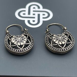 Artisan Black and Silver Intricate Earrings